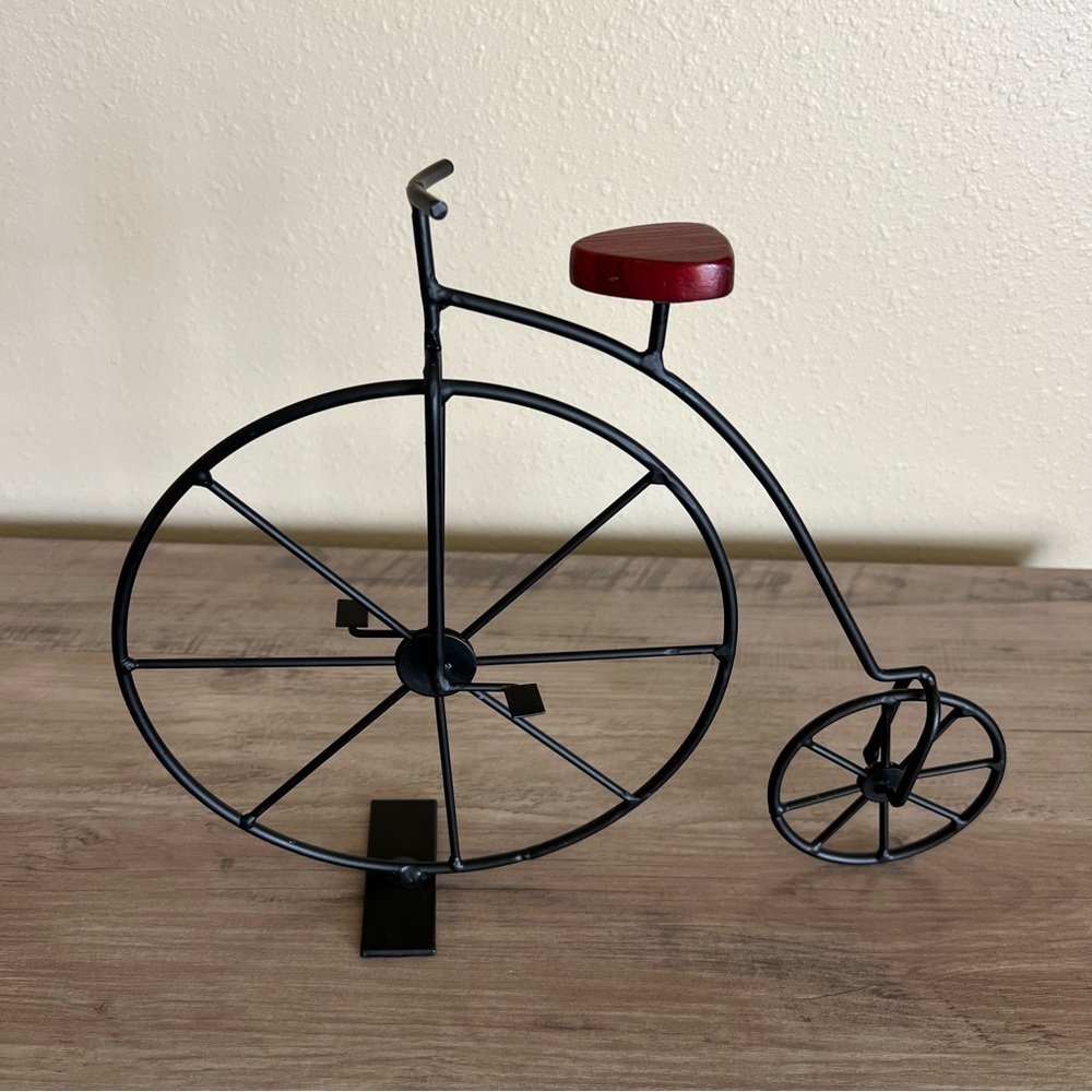 Metal Bicycle Decor At Home Bike Black Shelf Sitter Country Primitive